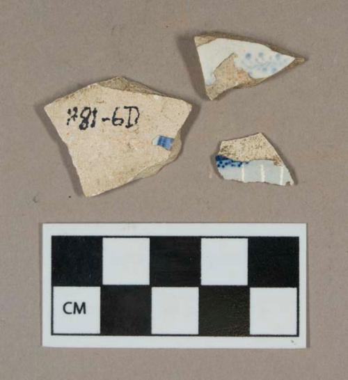 Ceramic, transfer-print pearlware body sherds