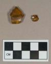 Glass, amber bottle body glass fragments