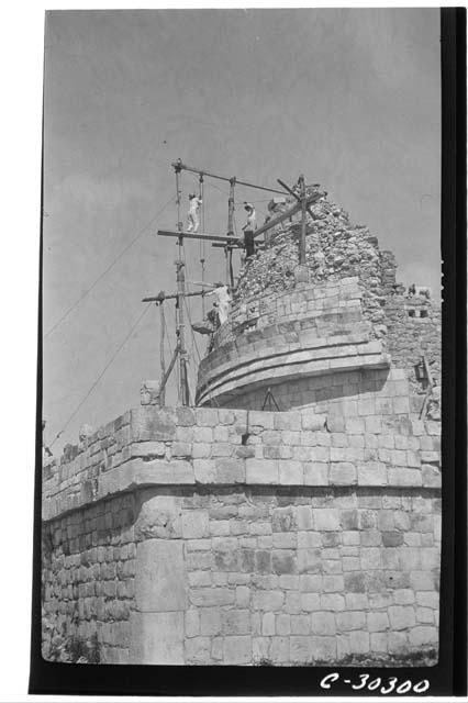 Caracol, repair of Tower, S. side.