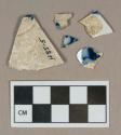 Ceramic, handpainted blue pearlware body sherds