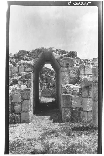 Passage under stairway at the Temple of Wall Panels