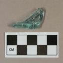 Glass, aqua tumbler base fragment