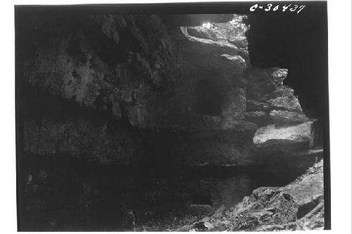 Stepped vault in north room of Structure XXXIII at Coba B