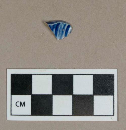 Ceramic, blue shell edge refined earthenware rim sherd