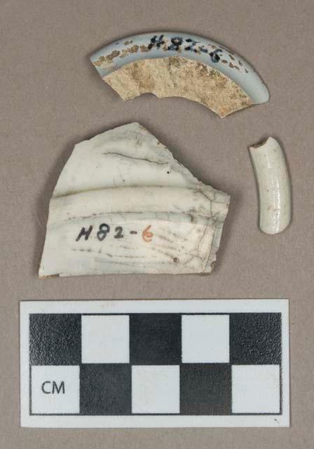 Ceramic, pearlware base sherds, undecorated