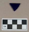 Glass, cobalt blue painted colorless flat glass fragment