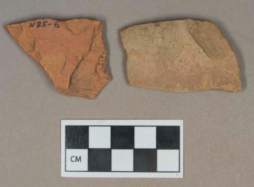 Ceramic, unglazed redware body sherds