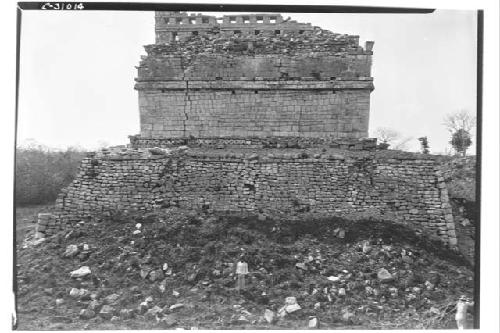 Red House, Ball Court. West wall of court before excavation. Looking E.