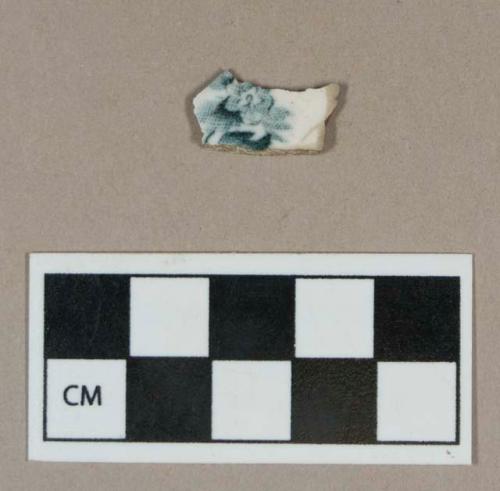 Ceramic, refined earthenware body sherd, transfer print