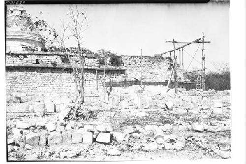 Caracol, repairing southeast corner of lower terrace.