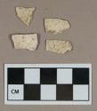 Ceramic, refined earthenware body sherds, surfaces missing