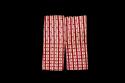 Trousers - red & white striped cloth with red, orange, green, yellow, blue & pur