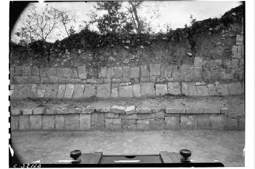 Masonry of south interior corridor wall, west of doorway at Mercado.