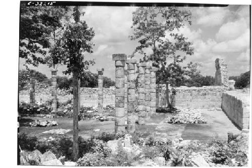 Patio at Mercado, north side looking west, columns restored.