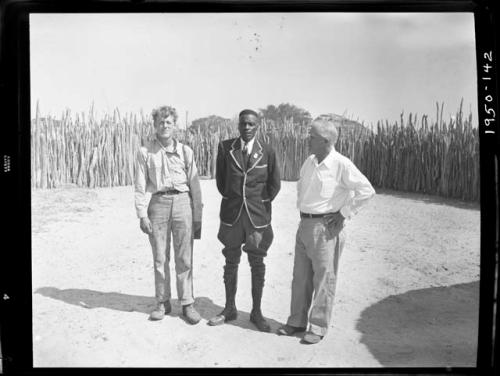 Chief Nehemiah standing with John Marshall and Laurence Marshall