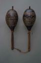 Gourd rattles with wooden handles
