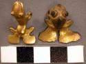Base metal frog pendant, gold plated
