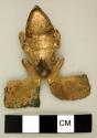 Base metal frog pendant, gold plated