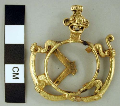 Gold pendant - human figurine