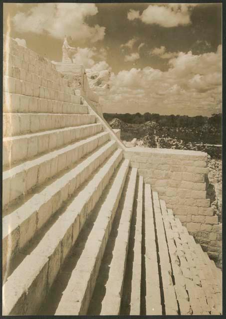 Temple of Warriors, southern balustrade of stairway