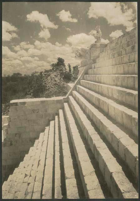 Temple of Warriors, northern balustrade of stairway