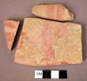 5 potsherds - red bands