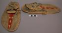 Pair of Plains moccasins, possibly Sioux. Soles made from parfleche