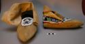 Pair of leather moccasins with beaded decoration