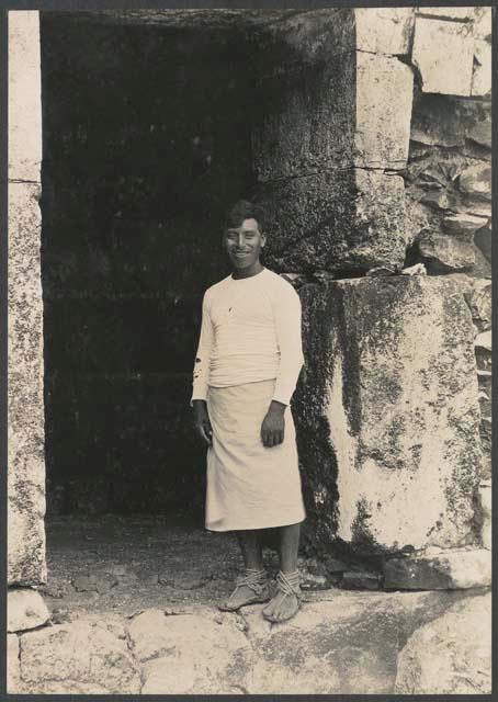 Santiago Cupul of Piste, smiling in doorway