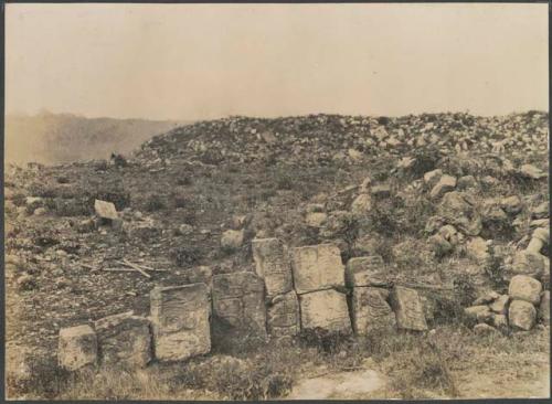 Kabah, Yucatan, structure 2B2, hieroglyphic blocks