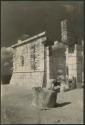 Temple of Warriors, facade, Chac Mool and north serpent column