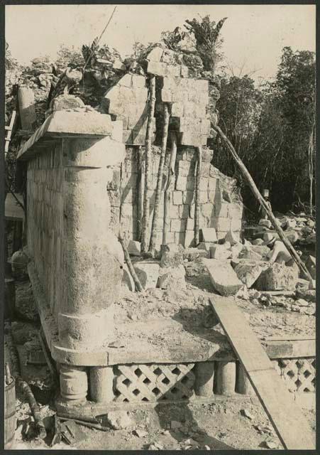 Temple of Three Lintels, northeast corner after repair