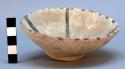 Ceramic bowl, simple cross motif. said to be from inca grave, though this eeems