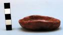 Small painted pottery dish - red and cream