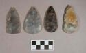 Chipped stone, projectile points, ovate and triangular