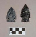 Chipped stone, projectile points, corner-notched