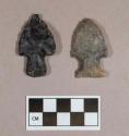 Chipped stone, projectile points, side-notched and corner-notched