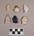 Chipped stone, projectile points, side-notched and corner-notched