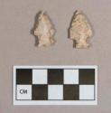 Chipped stone, projectile points, corner-notched