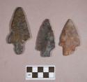 Chipped stone, projectile points, stemmed