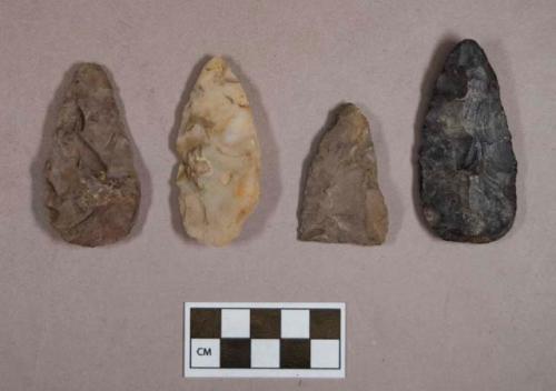 Chipped stone, projectile points, ovate and triangular