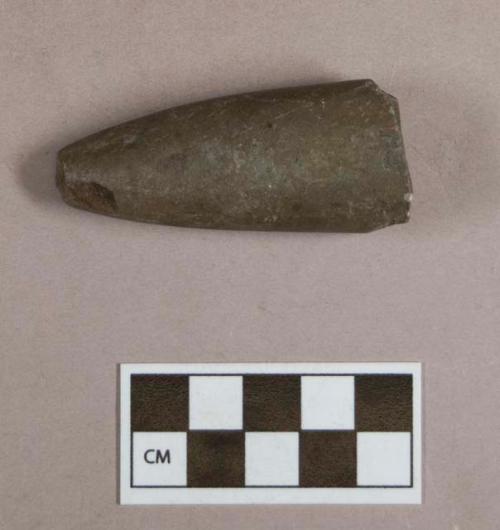 Ground stone, atlatl weight fragment