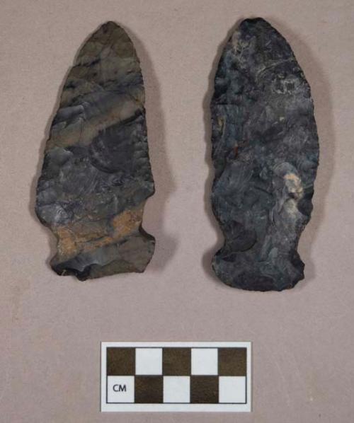 Chipped stone, projectile points, side-notched