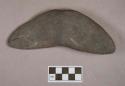 Ground stone, atlatl weight, crescent, partially perforated