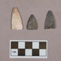 Chipped stone, projectile points, triangular