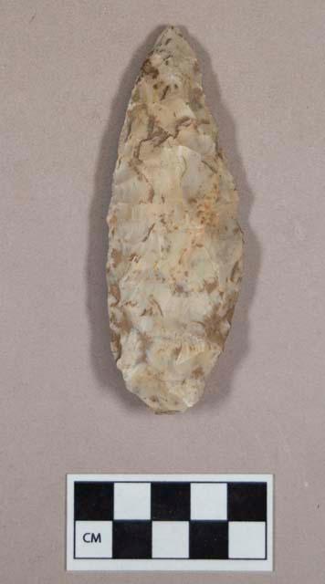 Chipped stone, projectile point, leaf-shaped