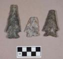 Chipped stone, projectile points, corner-notched