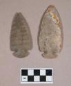 Chipped stone, projectile points, corner-notched