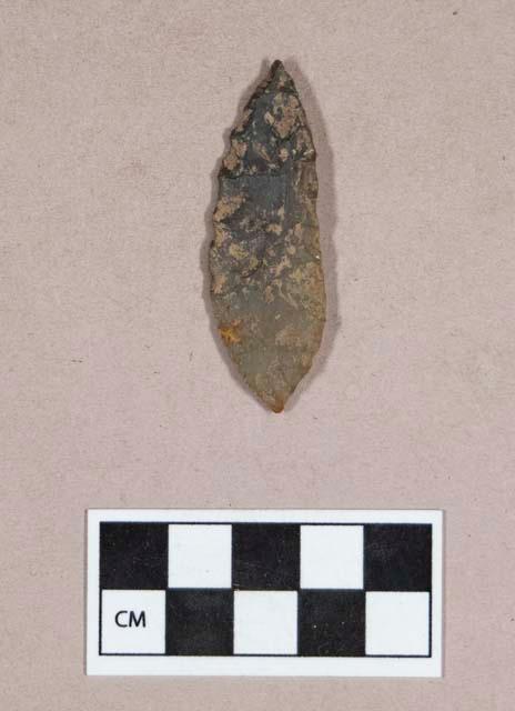 Chipped stone, projectile point, leaf-shaped