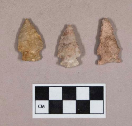 Chipped stone, projectile points, side-notched and corner-notched